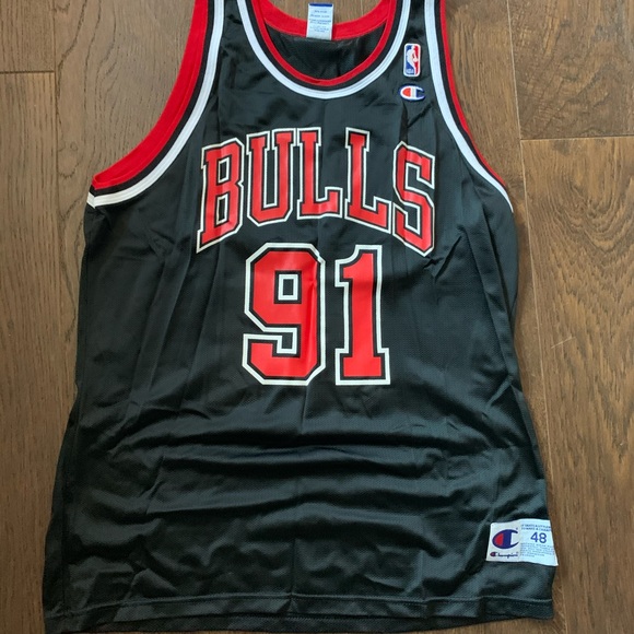 black bulls rodman jersey
